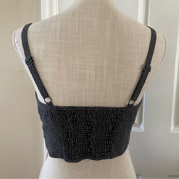 Free People Intimately Plaid V-Neck Cropped Bra Top Size: XS - Picture 6 of 11